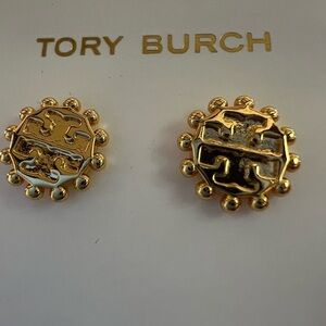Tory Burch Gold and Silver Round Earrings